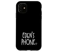 Eden's Phone Eden Nombre Personalizado Blanco Negro Carcasa para iPhone 11