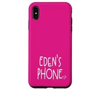 Eden's Phone Eden Nombre Personalizado Blanco Rosa Carcasa para iPhone XS Max