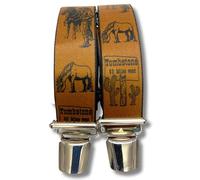 EDERER Tirantes para hombre, diseño de vaquero Western Country, 3,5 cm de ancho, ajustable de 65 a 125 cm, forma de X, clips resistentes y gran comodidad, ideal para el tiempo libre, el trabajo y como