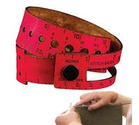 Edermesswerkzeug - 47,7 Cm 7-In-1 Nähhandgelenklineal Mit Maßband | Multifunktionales Lederlineal Mit Garnlagerung | Metrisches Maßwerkzeug Für Nähen Stricken Häkeln Sticken Basteln Weben