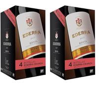 EDERRA Vino, Tinto, Estuche 4 Botellas 0.75 L (Paquete de 2)