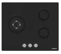 Edesa EGG-6030 TI B - Encimera de Gas Butano 3 Zonas Vidrio Negro