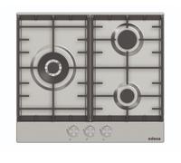 Edesa EGX-6031 TI TR CI N - Placa de Gas Natural 58Cm 3 Fuegos Autoencendido Inox