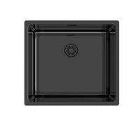 Edesa Fregadero Cocina Bajo Encimera 1 Cubeta Cuadrada FUJI BE 45X40 cm Acero Inoxidable Profundidad 18 cm Fonoabsorbente Fregadero sin Orificio de Grifería Accesorios Incluidos Color negro