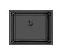 Edesa Fregadero Cocina Bajo Encimera 1 Cubeta Cuadrada FUJI BE 50X40 cm Acero Inoxidable Profundidad 18 cm Fondo Absorbente Accesorios Incluidos Color Negro
