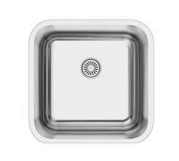 EDESA Fregadero FUJI BE 40X40 1C R-60 /A Bajo Encimera Intalación Mueble 45 CM 1 Cubeta Cuadrada Base Fondo Absorbente Acabado Inox