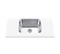 EDESA Fregadero FUJI BE 50X40 1C /A Bajo Encimera Acero Inoxidable 1 Cubeta Cuadrada Base Fondo Absorbente Instalación Mueble 60 CM Acabado Inox