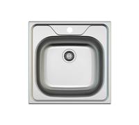 EDESA Fregadero K2 SE 44 Encastre Encimera Acero Inoxidable 1 Cubeta Cuadrada Base Fonoabsorbente Instalación Mueble 45 CM Acabado Inox