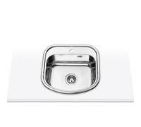 Edesa Fregadero Sobre Encimera Encastre K2 SE 47, 1 Cubeta, Ancho 50 cm, Con Orificio, Profundidad 18 cm, Accesorios Incluidos, Color Gris, Acero Inoxidable