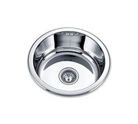 Edesa Fregadero Sobre Encimera K2 SE 45 1C con Cubeta Redonda Sifón y Tubo Rebosadero Sin Orificio de Grifería Ancho 45 cm Color Inox