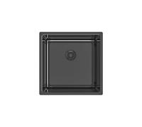 Edesa FUJI BE 40X40 1C R10 BK Fregadero Bajo Encimera, Acero Inoxidable 304 Negro, 1 Cubeta Cuadrada, 440 x 440 x 200 mm