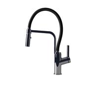 EDESA Grifo VICTORIA CROMO Caño Alto Semi-Profesional Mando Estilo Tirador Función Aireador Función Ducha Apto para Instalación en Fregadero Refuerzos Triangulares Ancho 24 cm Bicolor