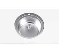 Edesa K2 SE 49 1C - Fregadero Sobre Encimera 1 Cubeta Redonda Mueble de 45 Cm Inox