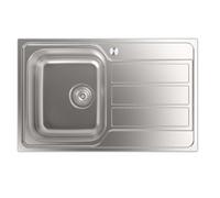 Edesa VELETA SE 79 1C1E ED - Fregadero Sobre Encimera 1 Cubeta + Escurridor a la Derecha 79 Cm Inox