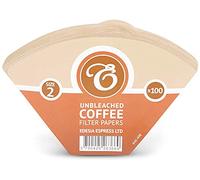 EDESIA ESPRESS - 100 Filtros de Café Cónicos de Papel - Filtro de Café N°2 para Cafetera Manual, Método Pour-Over y Preparación Suave - Tamaño 2 Marrón