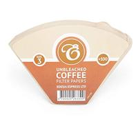 EDESIA ESPRESS - 100 Filtros de Café Cónicos de Papel - Filtro de Café N°3 para Cafetera Manual, Método Pour-Over y Preparación Suave - Tamaño 3 Marrón