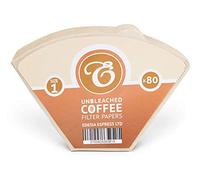 EDESIA ESPRESS - Pack de 80 filtros de papel para café - Forma de cono - Sin blanquear - Marrón - Tamaño 1