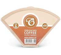 EDESIA ESPRESS - Pack de 80 filtros de papel para café - Tipo cono - sin blanquear - Tamaño 6
