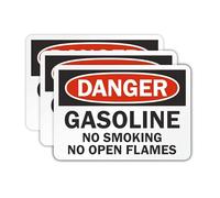 eDesign Calcomanía de vinilo con texto en inglés "Danger Gasoline No Smoking No Open Flames", 17,8 x 25,4 cm, calcomanía de vinilo autoadhesivo para almacenamiento de tanques, NFPA/OSHA para uso en