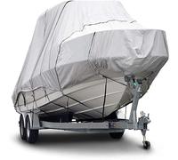 EdfYHSL Funda para Barco Cubierta impermeable for barco de 17-27 pies, tela Oxford 600D resistente al desgarro, cubierta Personal for barco Jet Ski, fácil de instalar, gris Protección exterior(25~27ft