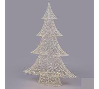 EDG Enzo De Gasperi - Árbol de Navidad LED Pearls 1.440 microLED, altura 150 cm, longitud 104 cm, largo 27 cm, IP44, color dorado claro