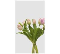 EDG Enzo de Gasperi Bouquet Tulipanes x7 Real-Touch artificiales H30 cm 2 variantes (1 unidad) COLOR: ROSA CLARO