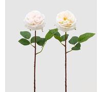 EDG Enzo De Gasperi Rosa Alma Olis 2 Fg Ass. H 48 cm Planta Artificial Blanco Rosa 1 Pz