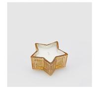 EDG Enzo De Gasperi Vela perfumada en forma de estrella navideña en vidrio transparente, fragancia ámbar D8,5xH4 cm 3 variantes (1ud) GIALLO