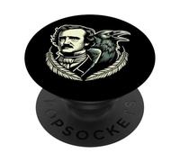 Edgar Allan PoE - Abanico de Literatura gótica para poesía Oscura PopSockets PopGrip Adhesivo