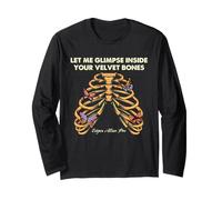 Edgar Allan PoE Bones Cita Gótica Mariposa Arte Anatomía Manga Larga