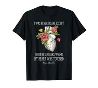 Edgar Allan PoE Corazón Cita Gótico Floral Literatura Arte Camiseta