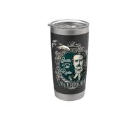 Edgar Allan Poe cuervo, literario Vaso térmico de acero inoxidable de doble pared