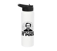 Edgar Allan Poe divertido Cuando llueve Poes Stainless Steel Insulated Water Bottle