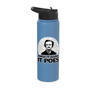 Edgar Allan Poe divertido Cuando llueve Poes Stainless Steel Insulated Water Bottle