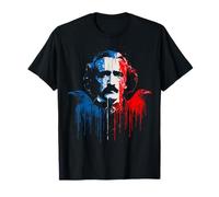 Edgar Allan PoE Ficción de Terror Bandera Americana USA Drip Camiseta