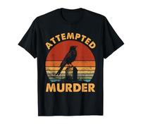 Edgar Allan PoE Intento de Asesinato Cuervo Juego de Palabras Retro con pájaros Camiseta