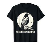 Edgar Allan PoE Intento de Asesinato Cuervo Juego de Palabras Retro con pájaros Camiseta