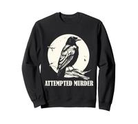 Edgar Allan PoE Intento de Asesinato Cuervo Juego de Palabras Retro con pájaros Sudadera