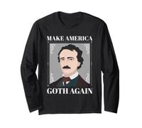 Edgar Allan PoE Make America Goth Again Humor gótico Manga Larga