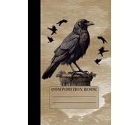 Edgar Allan Poe Notebook: Vintage Halloween raven Illustration. Blank Lined Ruled Notebook with 6x9 120 Pages, Claude Monet Quote Journal, Gift for best Friend.