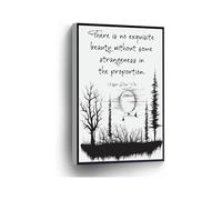 Edgar Allan Poe Quote Canvas Print There Is No Exquisite Beauty Without Some Strangeness Strange Forest Wall Art(Framed,08x12inch(20x30cm))