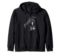Edgar Allan PoE Raven Retrato Literatura Gótica Arte Sudadera con Capucha
