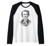 Edgar Allan PoE Retrato Grabado Camiseta Manga Raglan