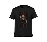 Edgar Allan Poe Vintage Camiseta Man's Fashion Cotton Black Clothes, Negro , XXL