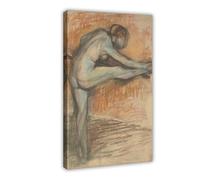 Edgar Degas Famous Prints Étude De Nu Pour Une Danseuse À La Barre - Póster artístico en lienzo y arte de pared, marco moderno para decoración de dormitorio familiar, 24 x 3 pulgadas