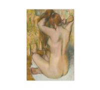 Edgar Degas Famous Prints Femme Nue, De Dos, Se Coiffant Póster impreso para habitación de adolescentes y niños, lienzo para pared, impresión sin marco, 40,6 x 61 cm