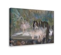 Edgar Degas - Póster de ballet en la ópera de París para habitación de adolescentes y niños, lienzo para pared, marco de 40,6 x 61 cm