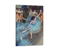 Edgar Degas - Póster de escena de ballet impresionista de The Blue Dancer, impresión en lienzo, arte de pared, arte vibrante para sala de estar, dormitorio, estudio y decoración del hogar, 40 x 60 cm