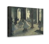 Edgar Degas - Póster impreso de La Répétition Au Foyer De La Danse para habitación de adolescentes y niños, lienzo para pared, marco de 50,8 x 76,2 cm