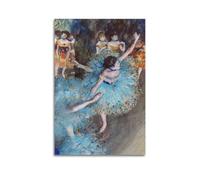 Edgar Degas The Blue Dancer Impressionist Ballet Scene Poster Work - Impresión en lienzo, arte de pared, arte vibrante para sala de estar, dormitorio, estudio y decoración del hogar, 50 x 75 cm